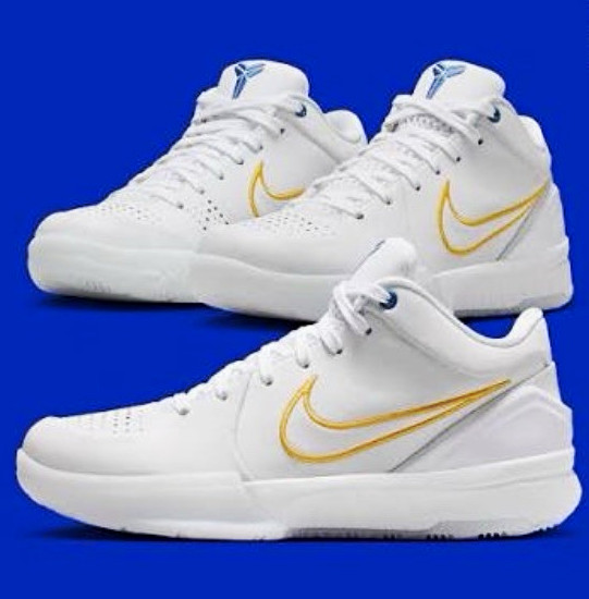 Nike Kobe 4 Men\'s Low Top Lace-Up Basketball Sneaker White Gold Kobe Bryant Nike Kobe 4 Men\'s Low Top Lace-Up Basketball Sneaker White Gold Kobe Bryant