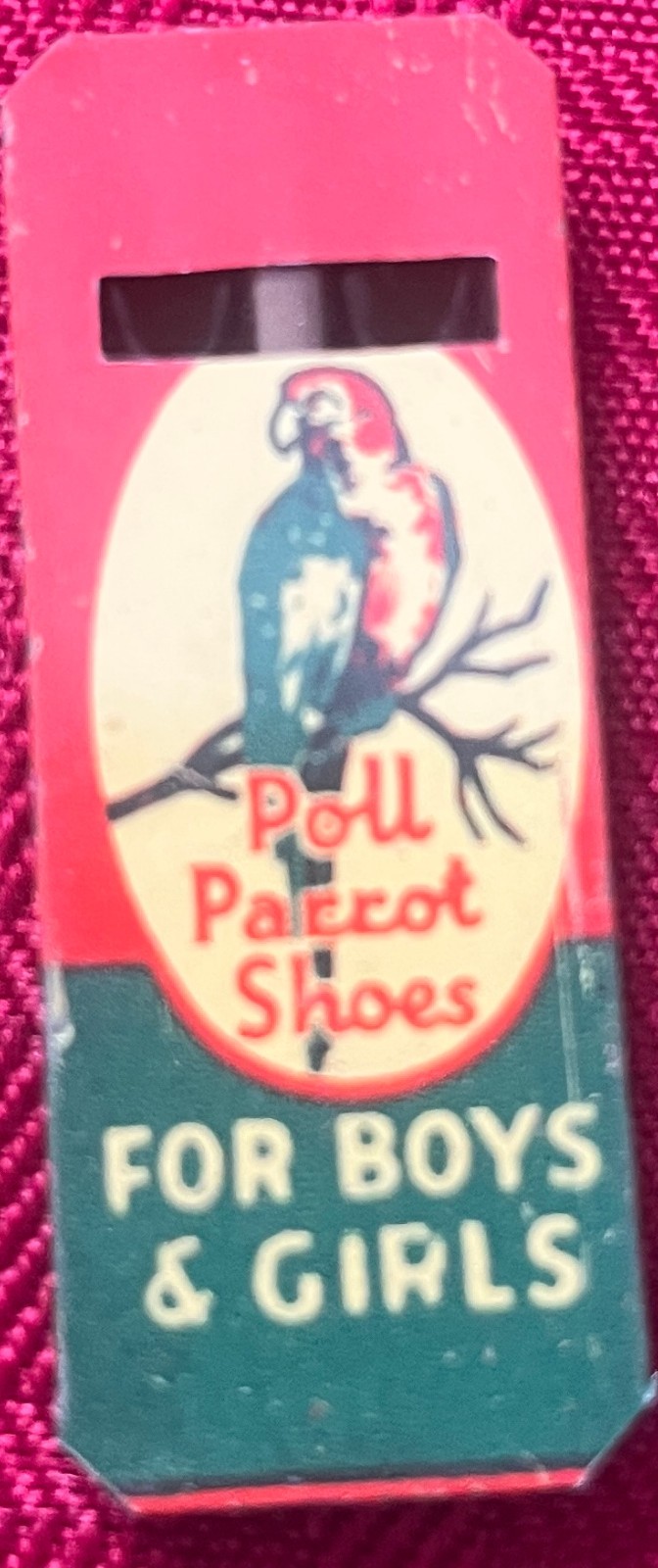 Antique 1930s Poll Parrot Shoes Collectible Lithographed Whistle, Tin Antique 1930s Poll Parrot Shoes Collectible Lithographed Whistle, Tin