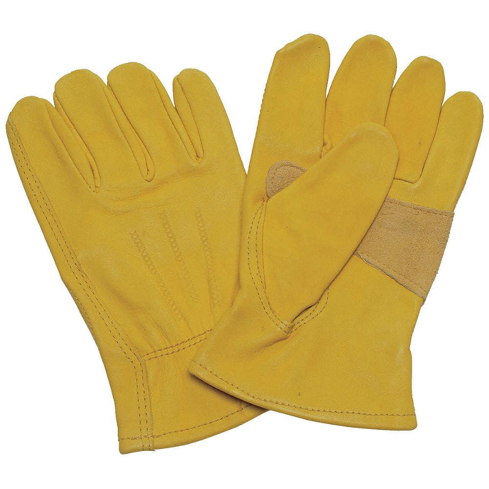 CONDOR 5NGN8 Leather Gloves,Yellow,M,PR 5NGN8