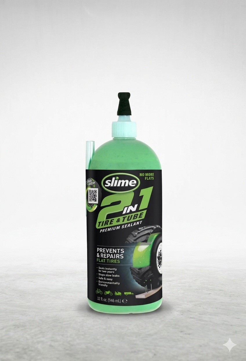 Slime10194 2 In 1 Tire Tube Sealant 32oz puncture Repair Bike Atv Regular  Slime10194 2 In 1 Tire Tube Sealant 32oz puncture Repair Bike Atv Regular 