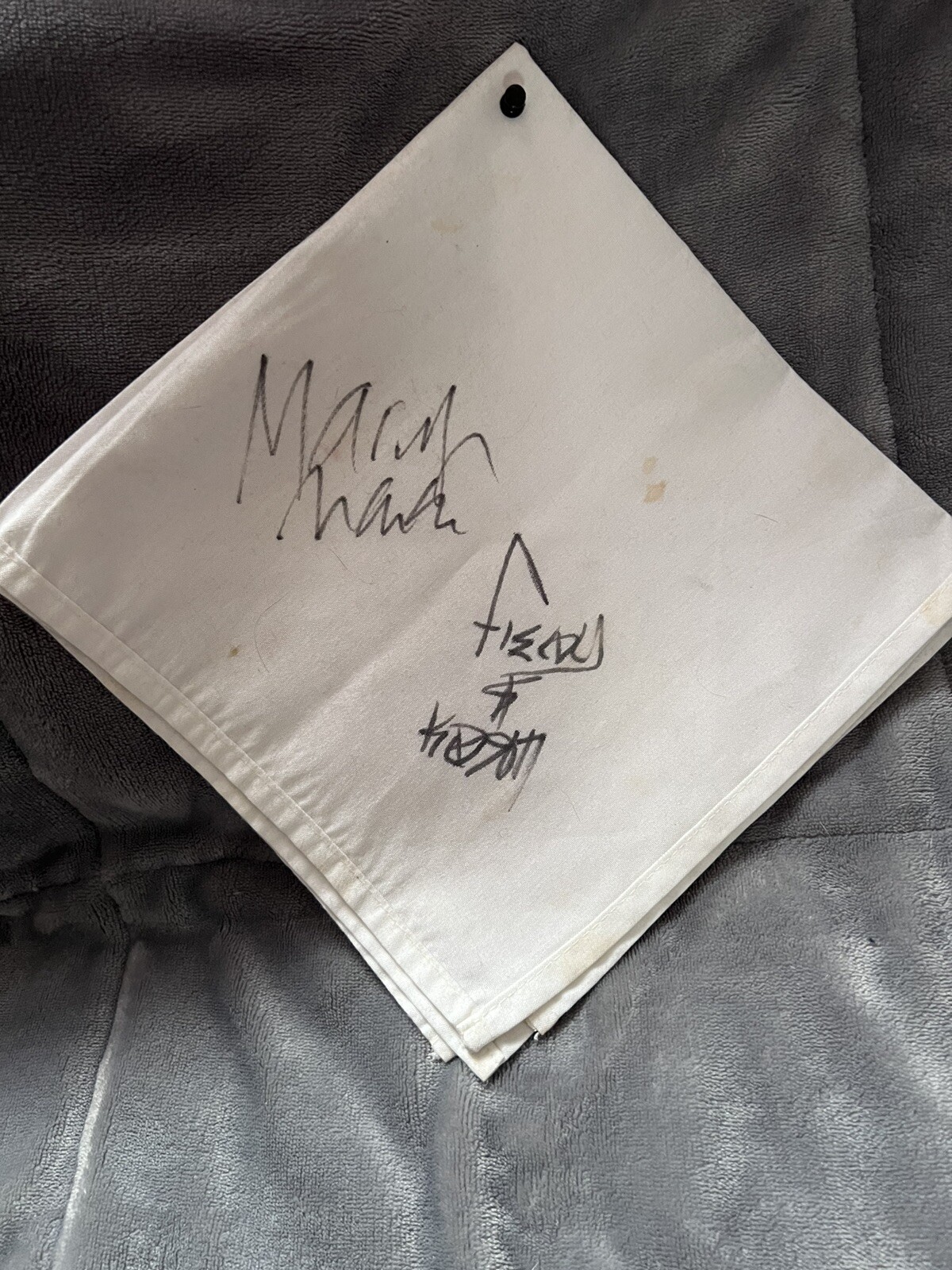 Original Autograph Marilyn Manson And Korn Fieldy Napkin