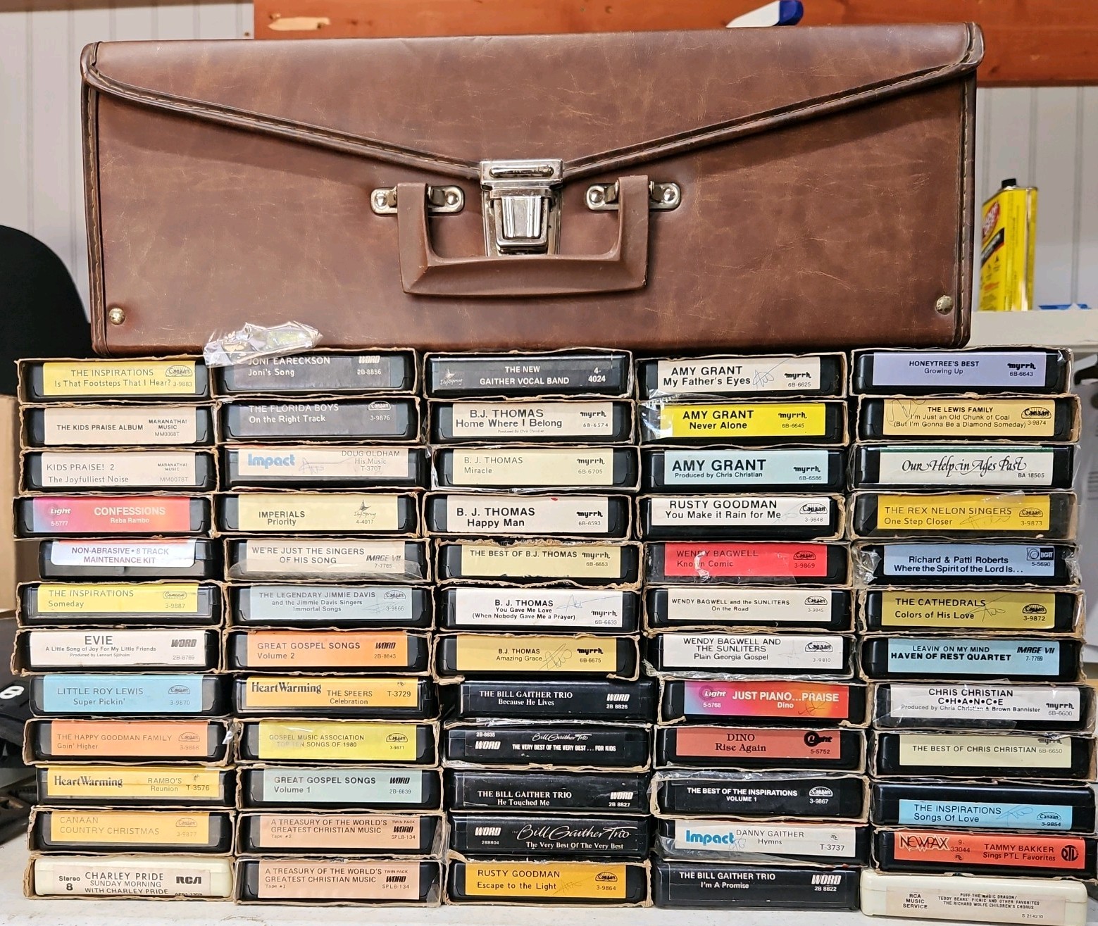 (1) Large Lot of 60 Vntg 8-Track Southern/Country Gospel Tapes W/Case Untested (1) Large Lot of 60 Vntg 8-Track Southern/Country Gospel Tapes W/Case Untested