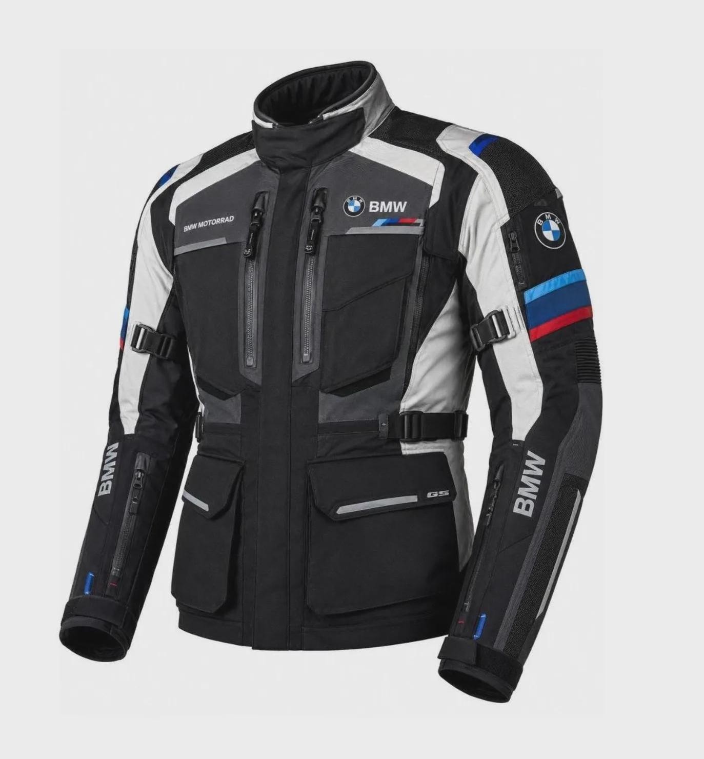 BMW Black & White Adventure Touring Motorcycle Jacket | CE Armor Protections