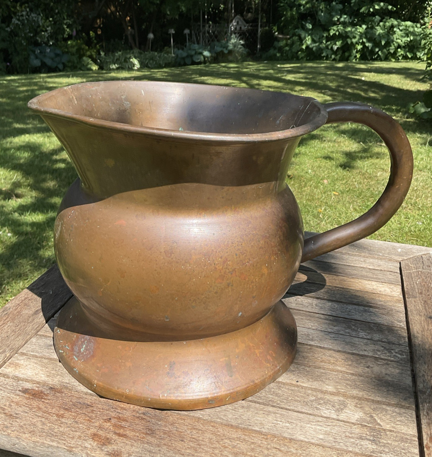 Large Vintage French Copper Farmhouse Jug Pitcher Kitchen shabby Rustic Nouveau