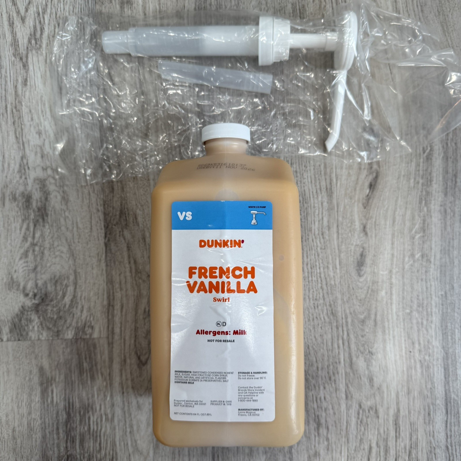 Dunkin Donuts French Vanilla Swirl 64 Oz With Free Pump (RELIABLE) (BEST PRICE)