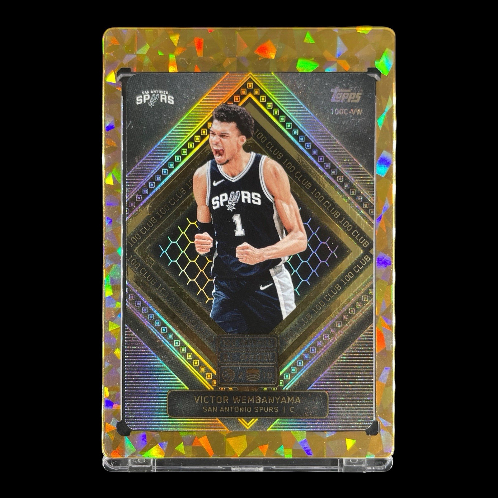 VICTOR WEMBANYAMA BLACK GOLD SPARKLE HOLO CARD 2025-26 Topps Insert - Spurs