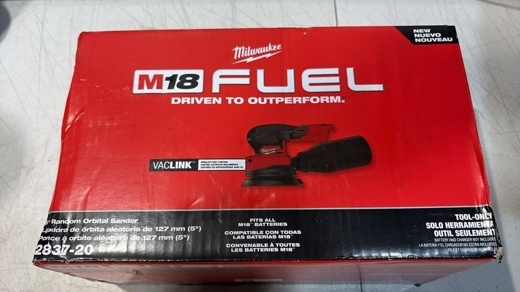 Milwaukee 2837-20 M18 Cordless 5” Random Orbital Sander - NEW Milwaukee 2837-20 M18 Cordless 5” Random Orbital Sander - NEW