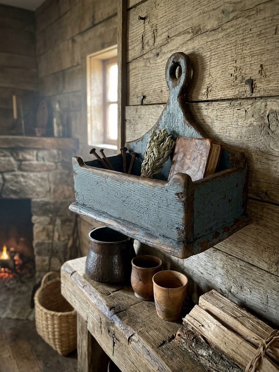 Primitive Painted Candle Wall Box Early American Colonial Home Decor Tavern Blue Primitive Painted Candle Wall Box Early American Colonial Home Decor Tavern Blue
