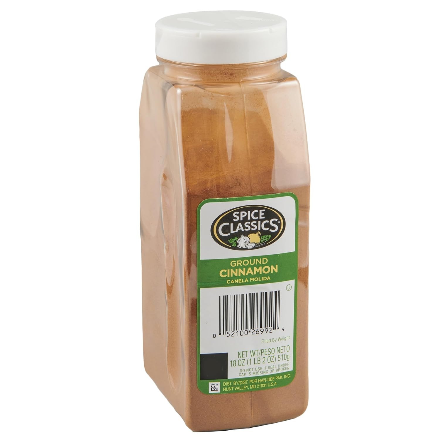 Spice Classics Ground Cinnamon 18 oz One 18 Ounce Container of Ground Spice Classics Ground Cinnamon 18 oz One 18 Ounce Container of Ground