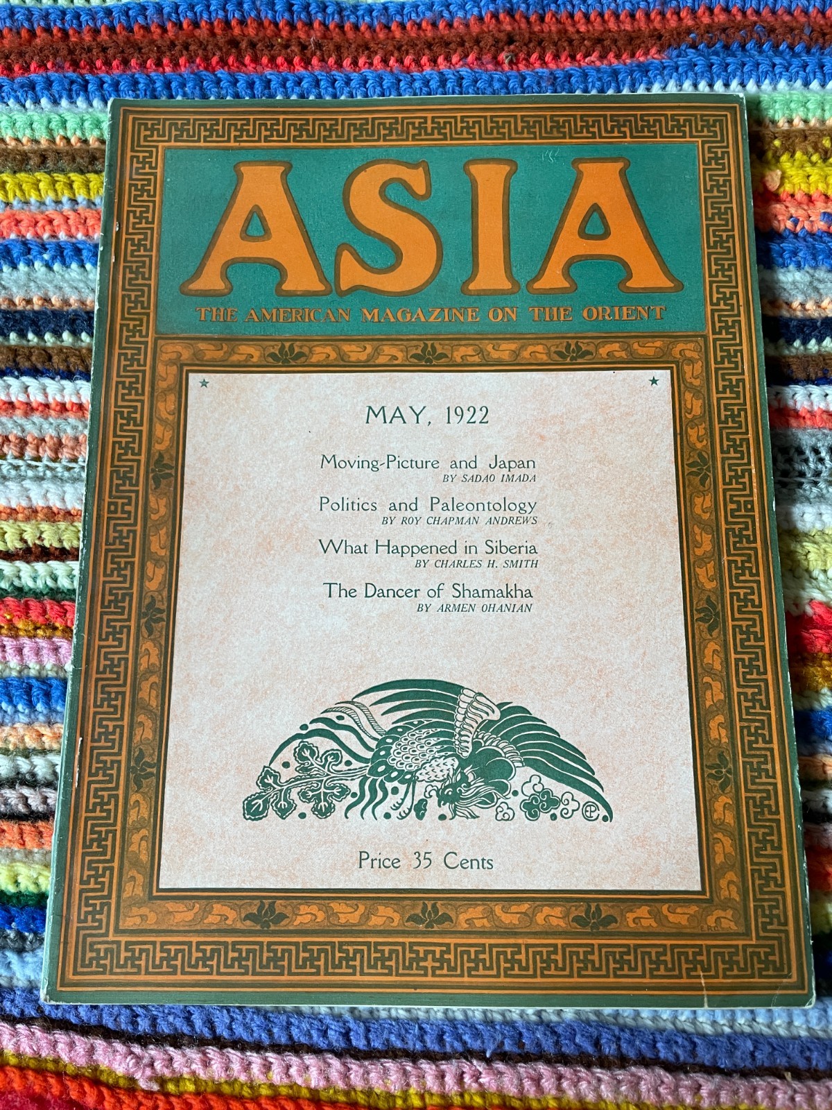 Asia American Magazine Orient May 1922 Roy Chapman Andrews Gandhi Japan Antique