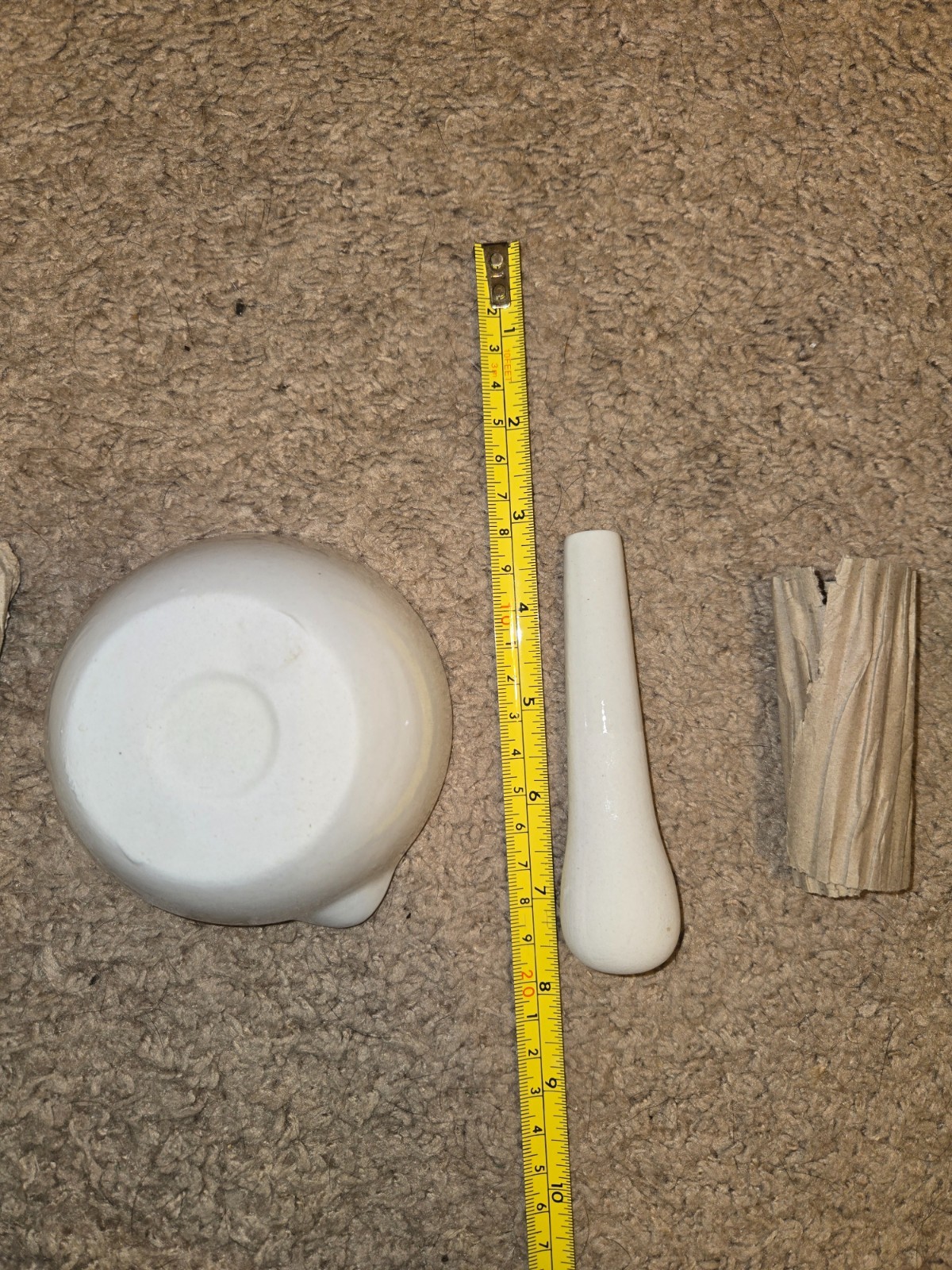NOS Porcelain Mortar & Pestle Set 4