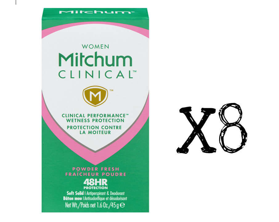 Mitchum Women Clinical Powder Fresh Soft Solid Antiperspirant Deodorant 1.6oz x8 Mitchum Women Clinical Powder Fresh Soft Solid Antiperspirant Deodorant 1.6oz x8