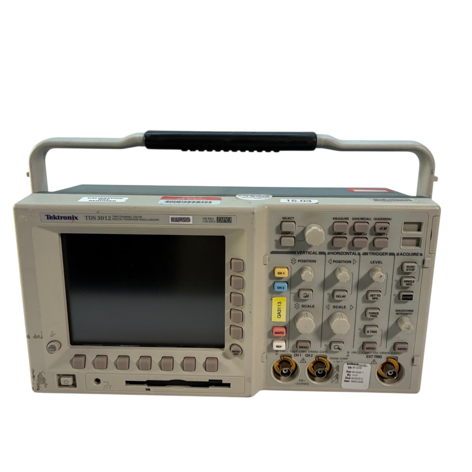 Tektronix TDS 3012 2 Channel 100MHz 1.25 GS/s Color DPO Digital Oscilloscope
