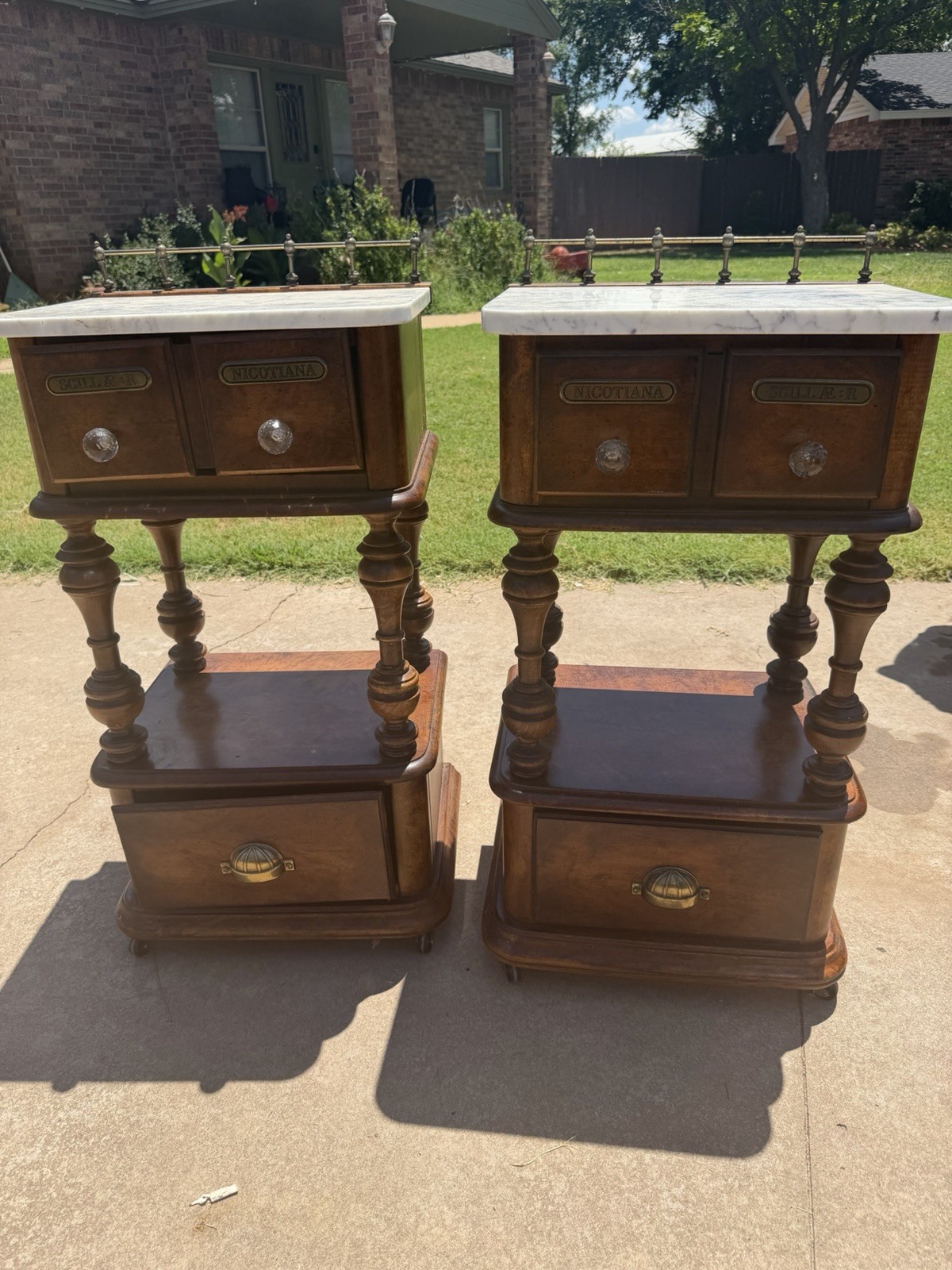 Vintage Pulaski Rolling Apothecary Style Bedside Tables Vintage Pulaski Rolling Apothecary Style Bedside Tables