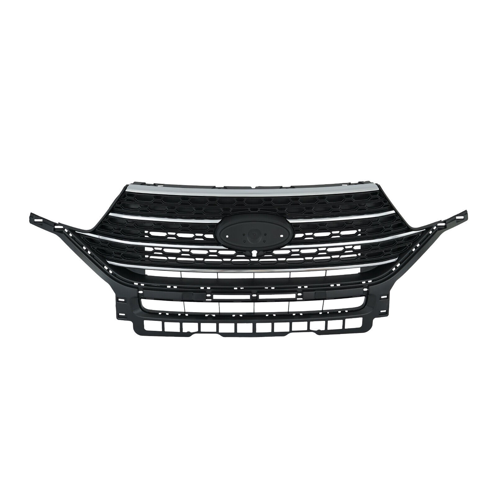 For 2020-2024 Ford Explorer Front Bumper Upper Grille Gloss Black W/Chrome Trim For 2020-2024 Ford Explorer Front Bumper Upper Grille Gloss Black W/Chrome Trim