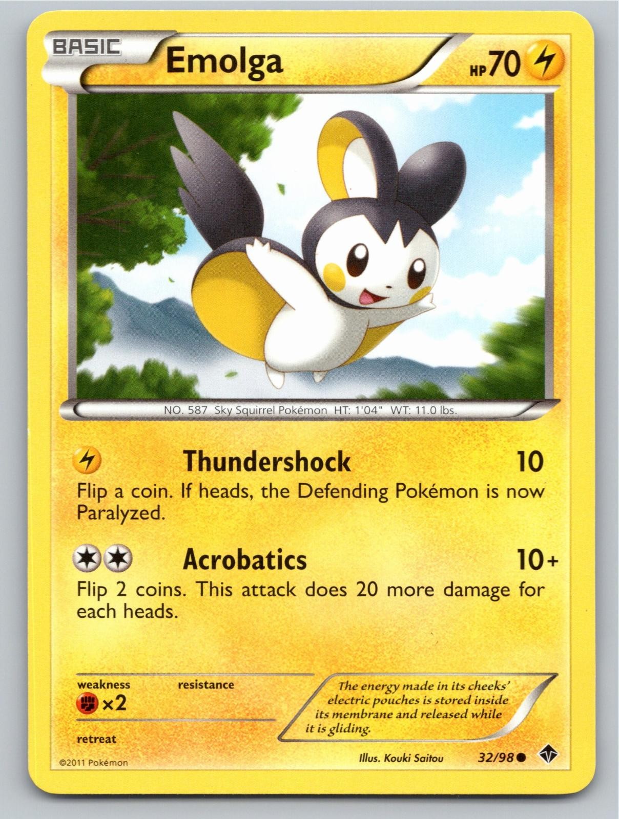 2011 POKEMON EMERGING POWERS EMOLGA 32/98 C NM A103395 FREE S&H 2011 POKEMON EMERGING POWERS EMOLGA 32/98 C NM A103395 FREE S&H