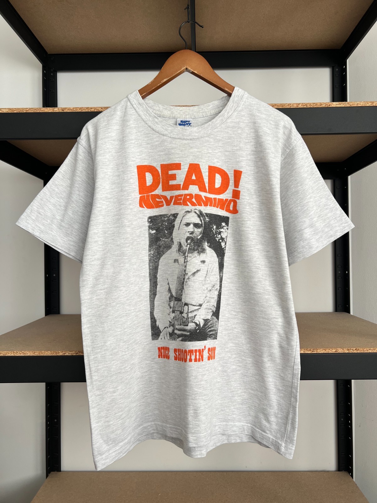 Vintage Nirvana Nevermind Dead Nice Shootin\' Son Kurt Cobain T-shirt Sz M Vintage Nirvana Nevermind Dead Nice Shootin\' Son Kurt Cobain T-shirt Sz M