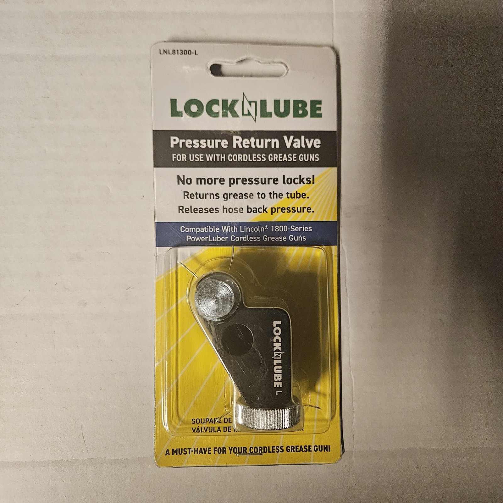 LockNLube Pressure Return Valve (PRV) for Lincoln 1800-series PowerLuber New LockNLube Pressure Return Valve (PRV) for Lincoln 1800-series PowerLuber New