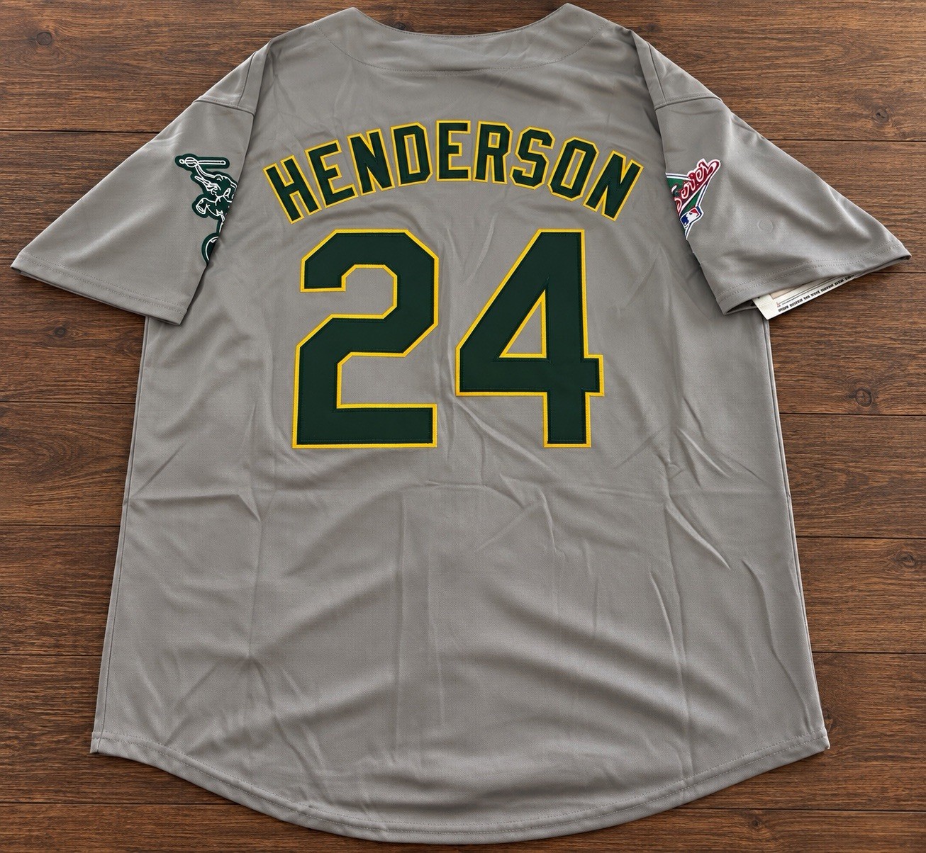 Rickey Henderson Oakland Athletics 1990 World Series Grey Men's Jersey Rickey Henderson Oakland Athletics 1990 World Series Grey Men's Jersey