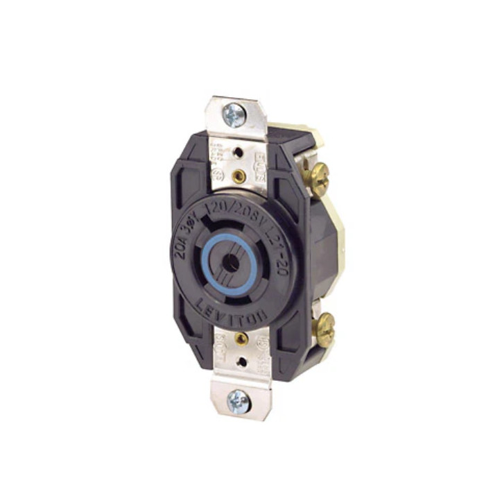 Leviton 2510 20 Amp, 120/208, Grounding, V-0-Max, Black New Leviton 2510 20 Amp, 120/208, Grounding, V-0-Max, Black New