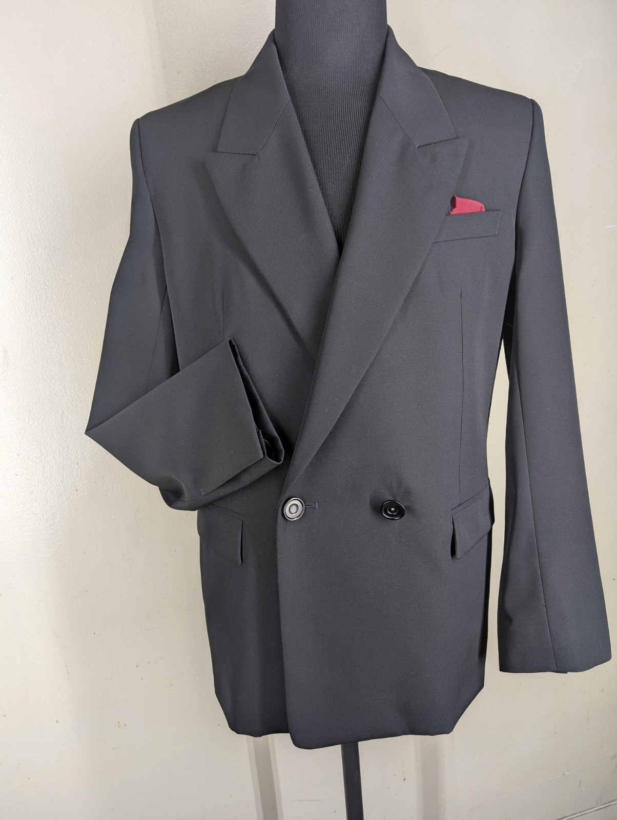 COS 100% Wool Black Double Breasted Blazer-No Pants-40R \