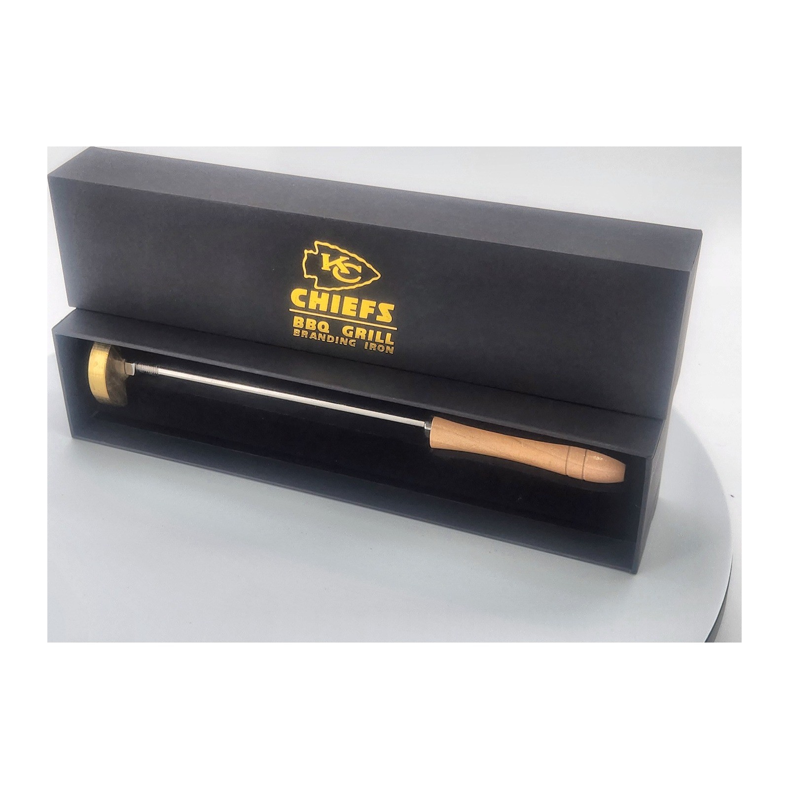 Kansas City Chiefs BBQ Branding Iron for Steaks & Wood, Brass Head, Gift Box Kansas City Chiefs BBQ Branding Iron for Steaks & Wood, Brass Head, Gift Box