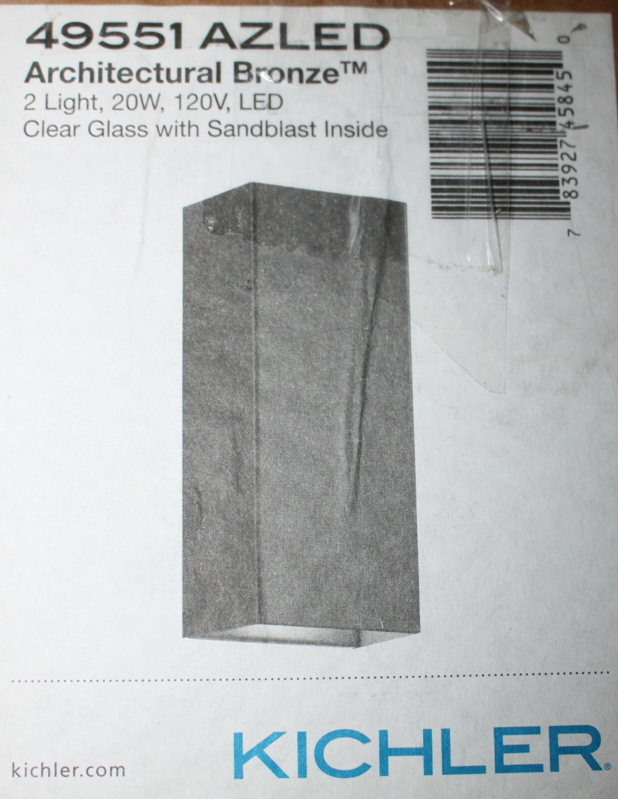 Kichler 49551AZLED Walden Architectural Bronze LED Wall Sconce with Metal Shade