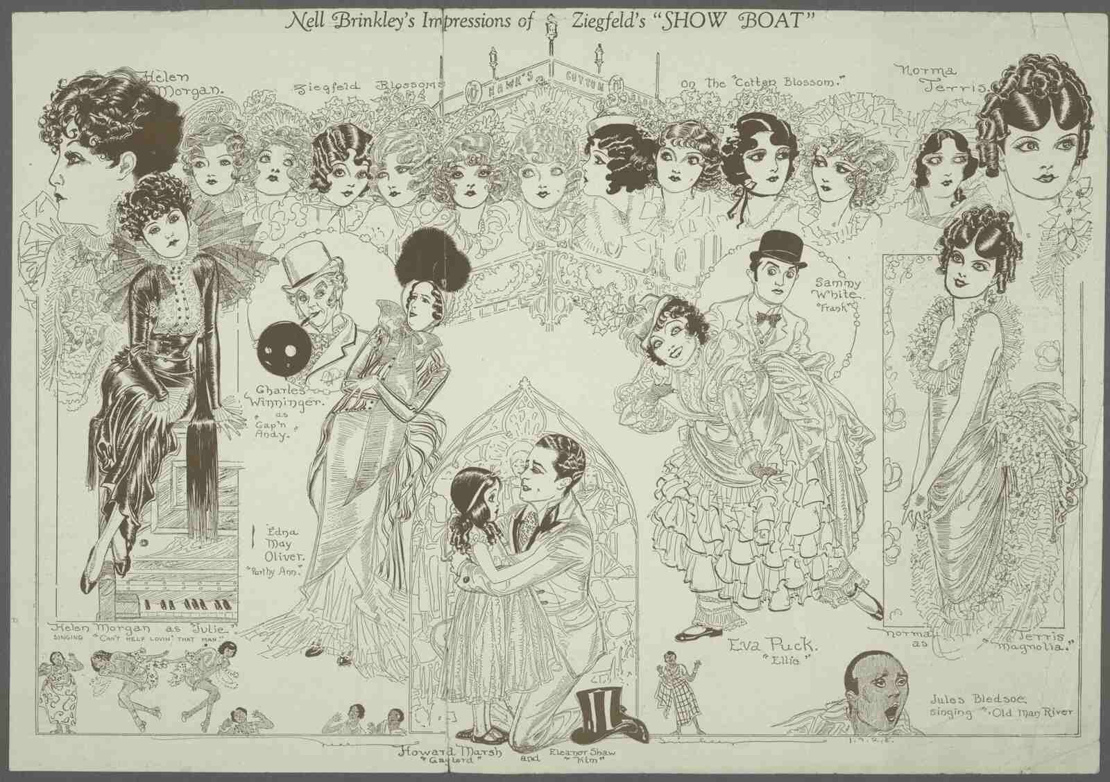 Nell Brinkley Impressions of Ziegfeld\'s Show Boat 1928 Broadway Illustration