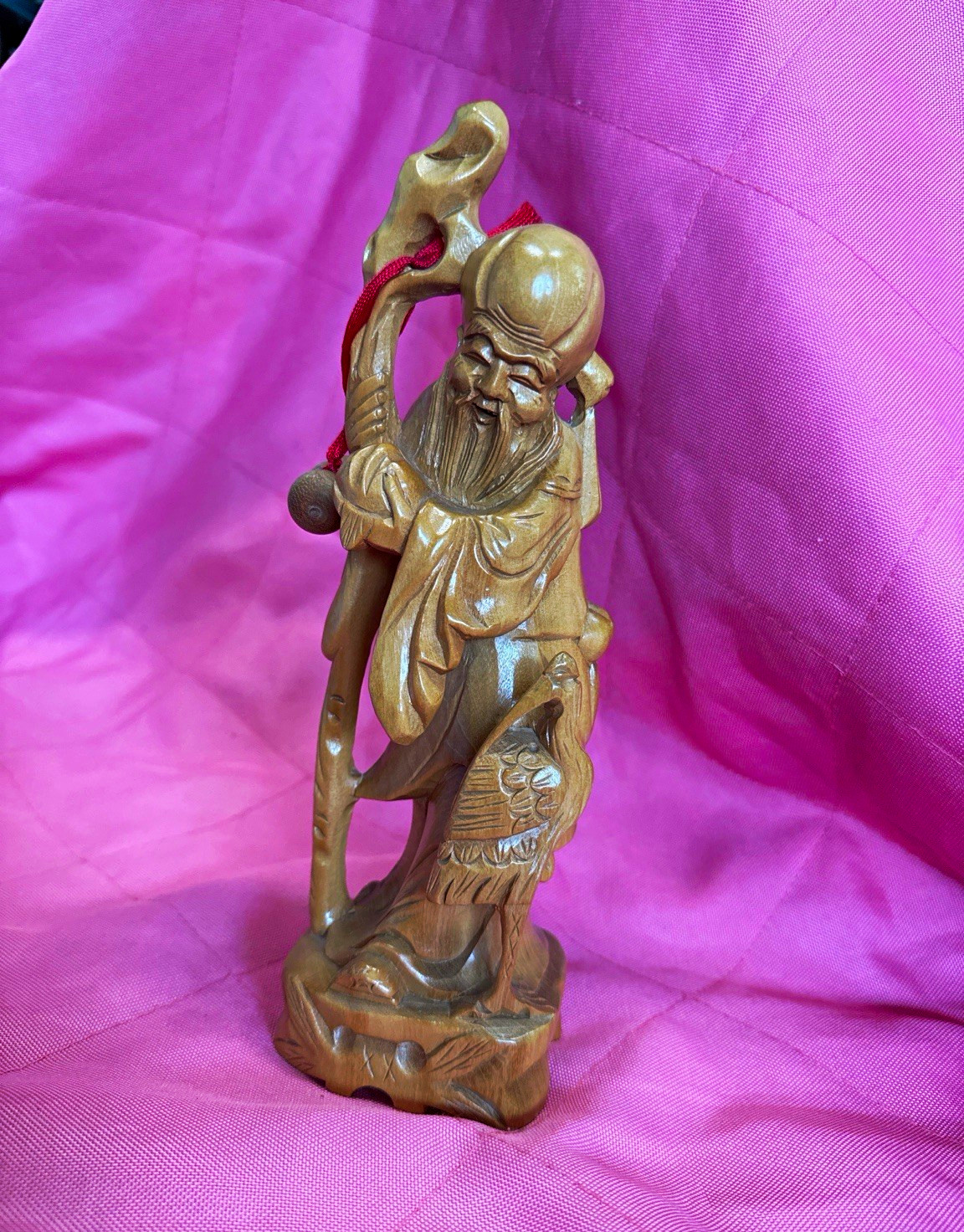 Vintage Hand Carved Wood Shou Lao Shouxing Chinese God of Longevity Figurine Vintage Hand Carved Wood Shou Lao Shouxing Chinese God of Longevity Figurine