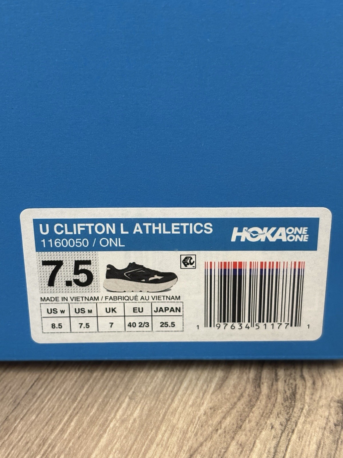 Hoka One One U Clifton L Athletics Size M7.5 W8.5 Style 1160050 / ONL