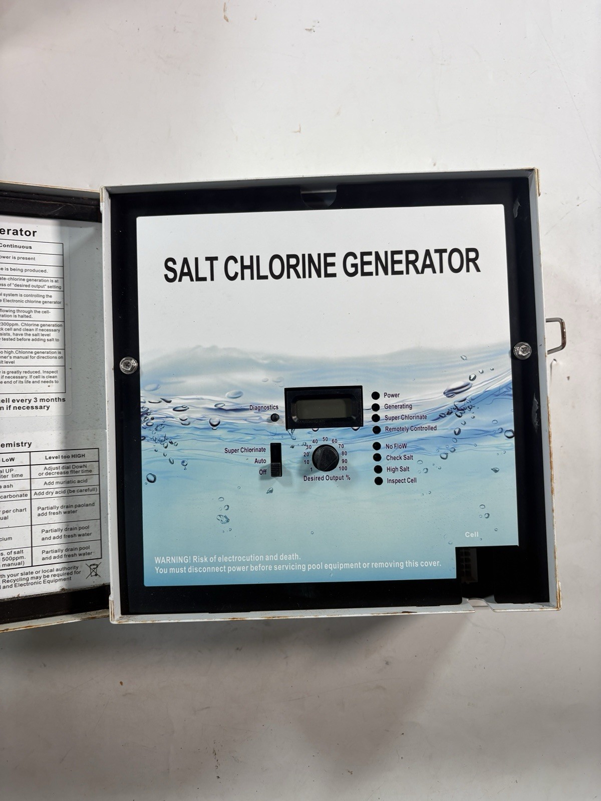 For GLX-CTL-RITE Salt Chlorine Generator Panel White For Hayward USED READ