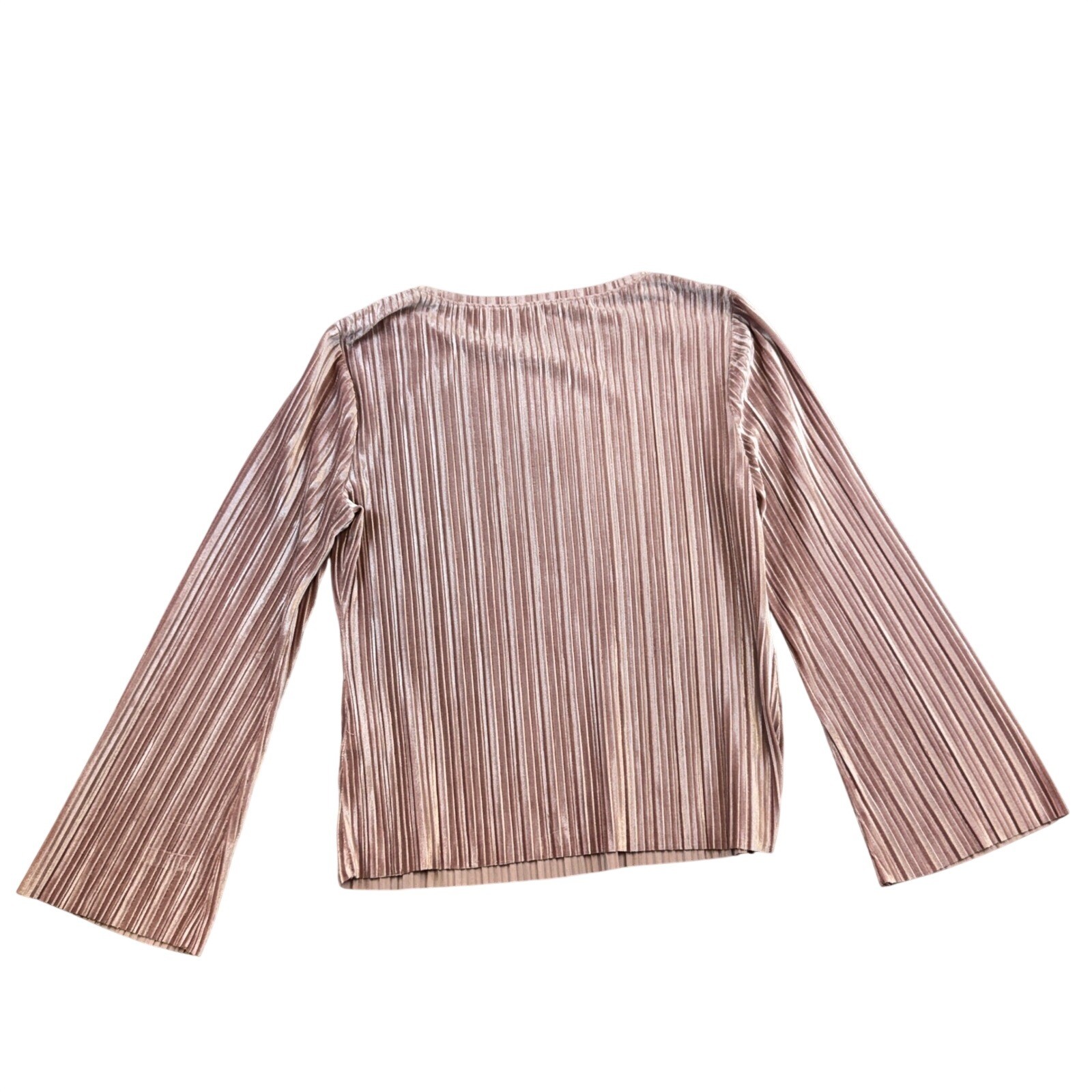 INC International Concepts Pink Pleated Velvet Bell Sleeve Top Womens XL Preppy