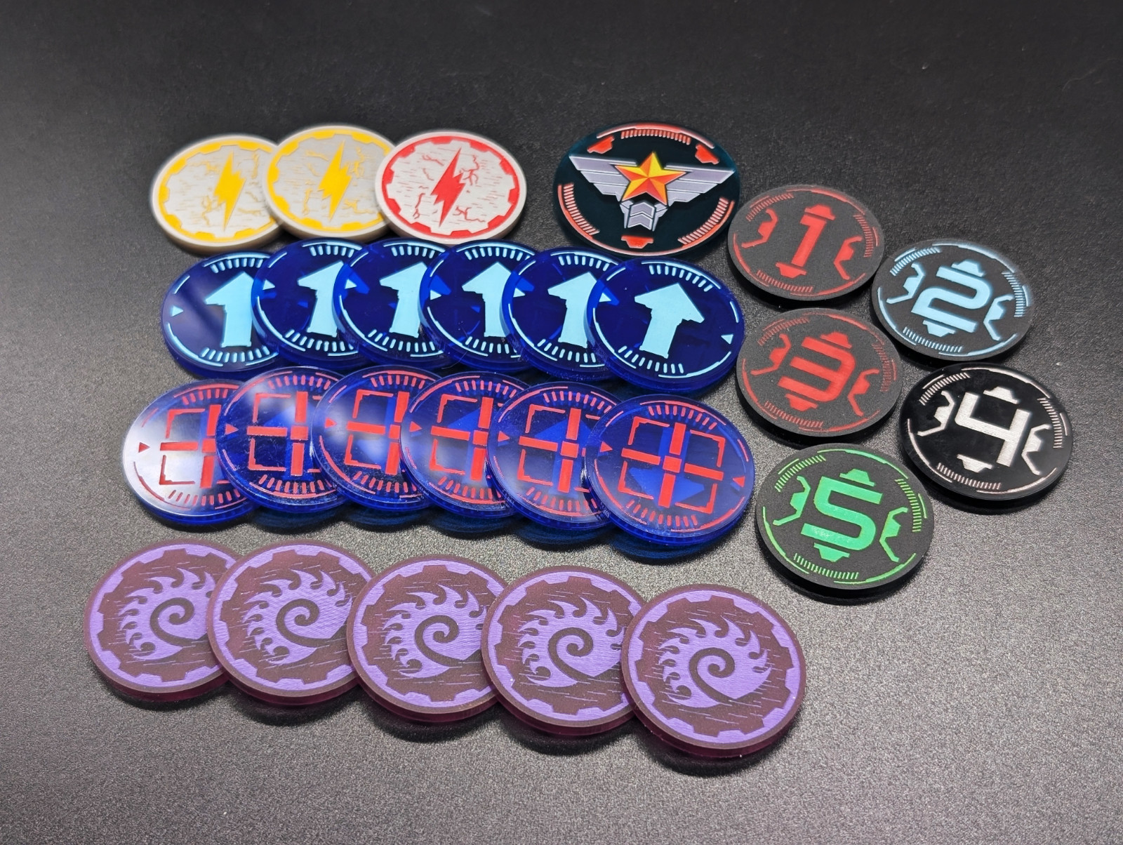 Acrylic Conquest Token Set - StarCraft Compatible