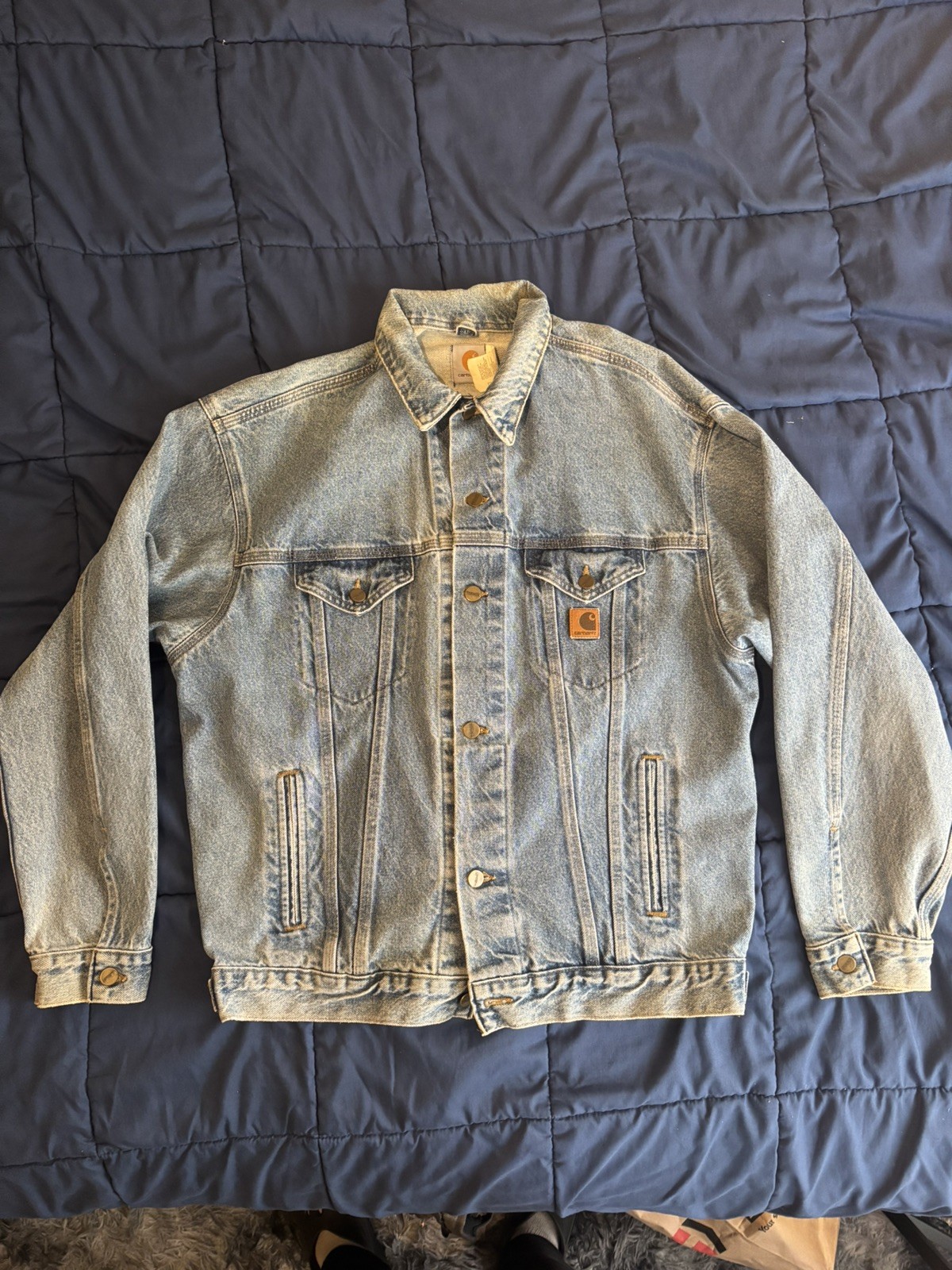 Vintage Carhartt J12 DST Denim Trucker Jacket Made In USA Excellent Men’s L Tall Vintage Carhartt J12 DST Denim Trucker Jacket Made In USA Excellent Men’s L Tall