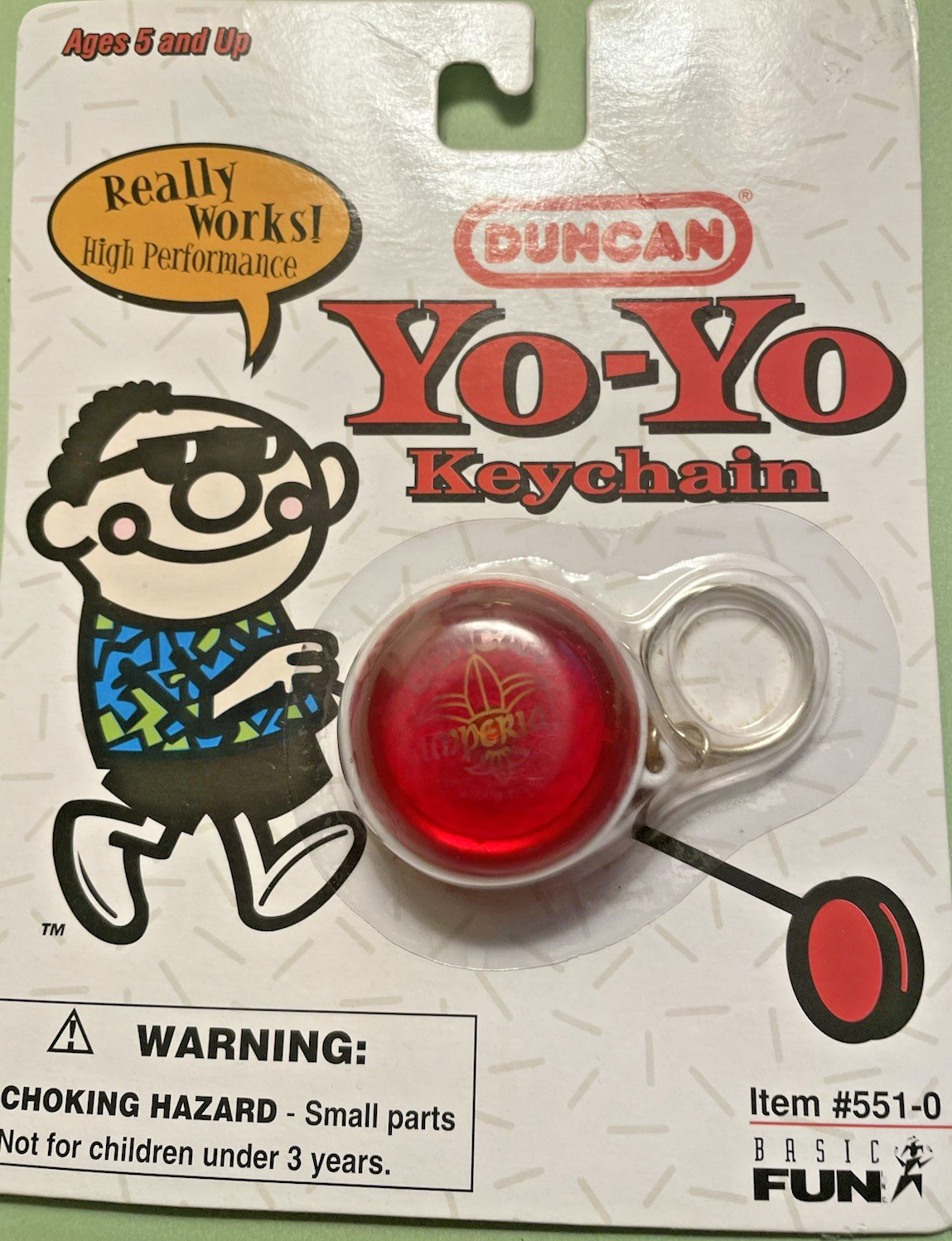 NIB 1998 Basic Fun Duncan Imperial Red Yo Yo Keychain Yo-Yo New In Package NIB 1998 Basic Fun Duncan Imperial Red Yo Yo Keychain Yo-Yo New In Package