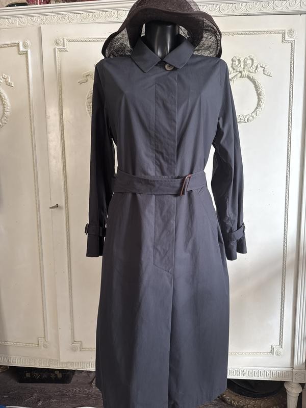 Schneiders Salzburg Cotton Blue/Grey Copper Cloak Trench Coat Size M-L Schneiders Salzburg Cotton Blue/Grey Copper Cloak Trench Coat Size M-L