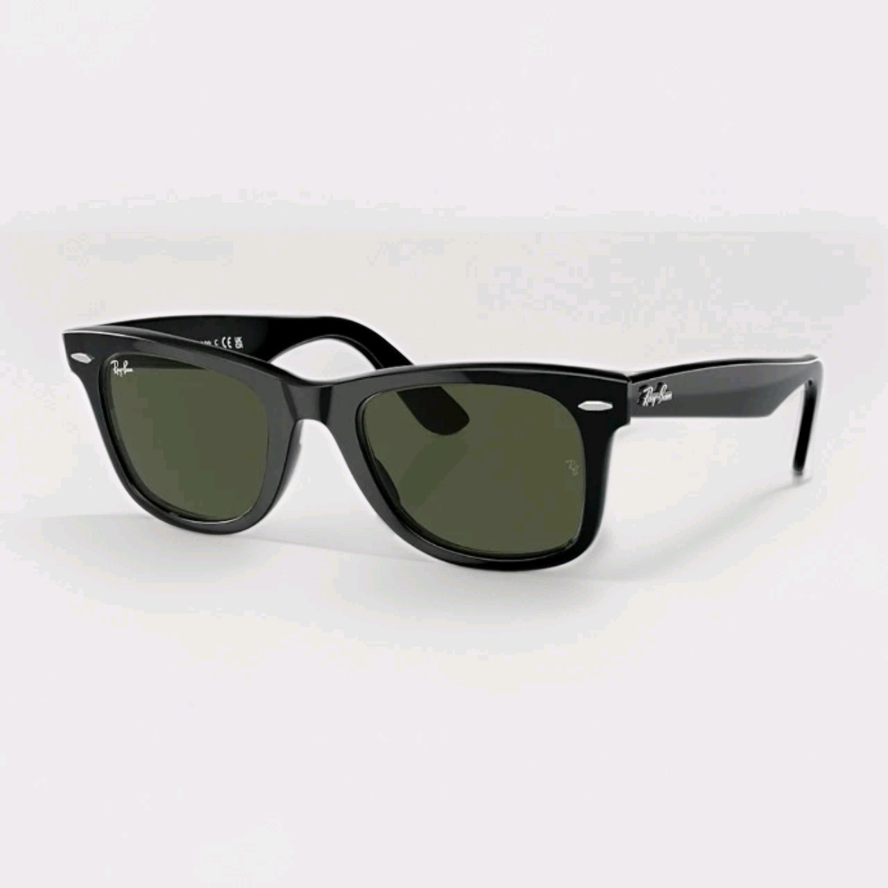 Ray-Ban RB2140 901 50-22 Wayfarer Green Lenses Unisex Classic Sunglasses - Black Ray-Ban RB2140 901 50-22 Wayfarer Green Lenses Unisex Classic Sunglasses - Black