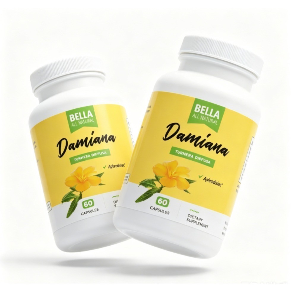 2 Bottles Bella Damiana Natural Premium Herbal Supplement 60 Capsules - 2 Bottles Bella Damiana Natural Premium Herbal Supplement 60 Capsules -