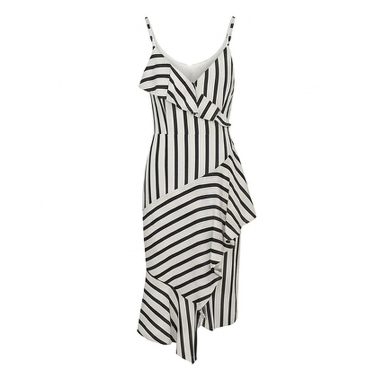 Chelsea28 Striped Ruffle Faux Wrap Dress Chelsea28 Striped Ruffle Faux Wrap Dress