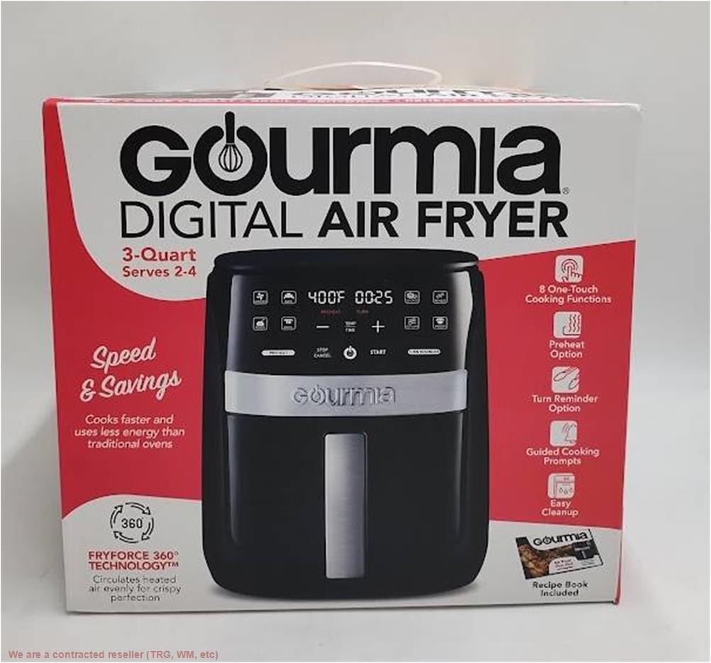 Digital 3qt Air Fryer with Guided Cooking Prompts Black/Stainless Steel Finish