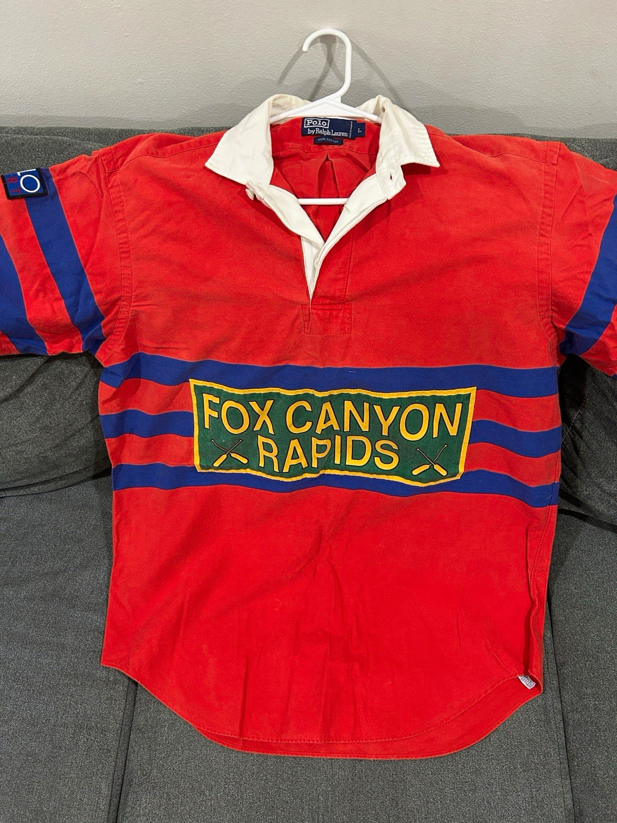 Vintage’93Polo Ralph Lauren Polo “Fox Canyon Rapids”Striped Rugby Shirt Vintage’93Polo Ralph Lauren Polo “Fox Canyon Rapids”Striped Rugby Shirt
