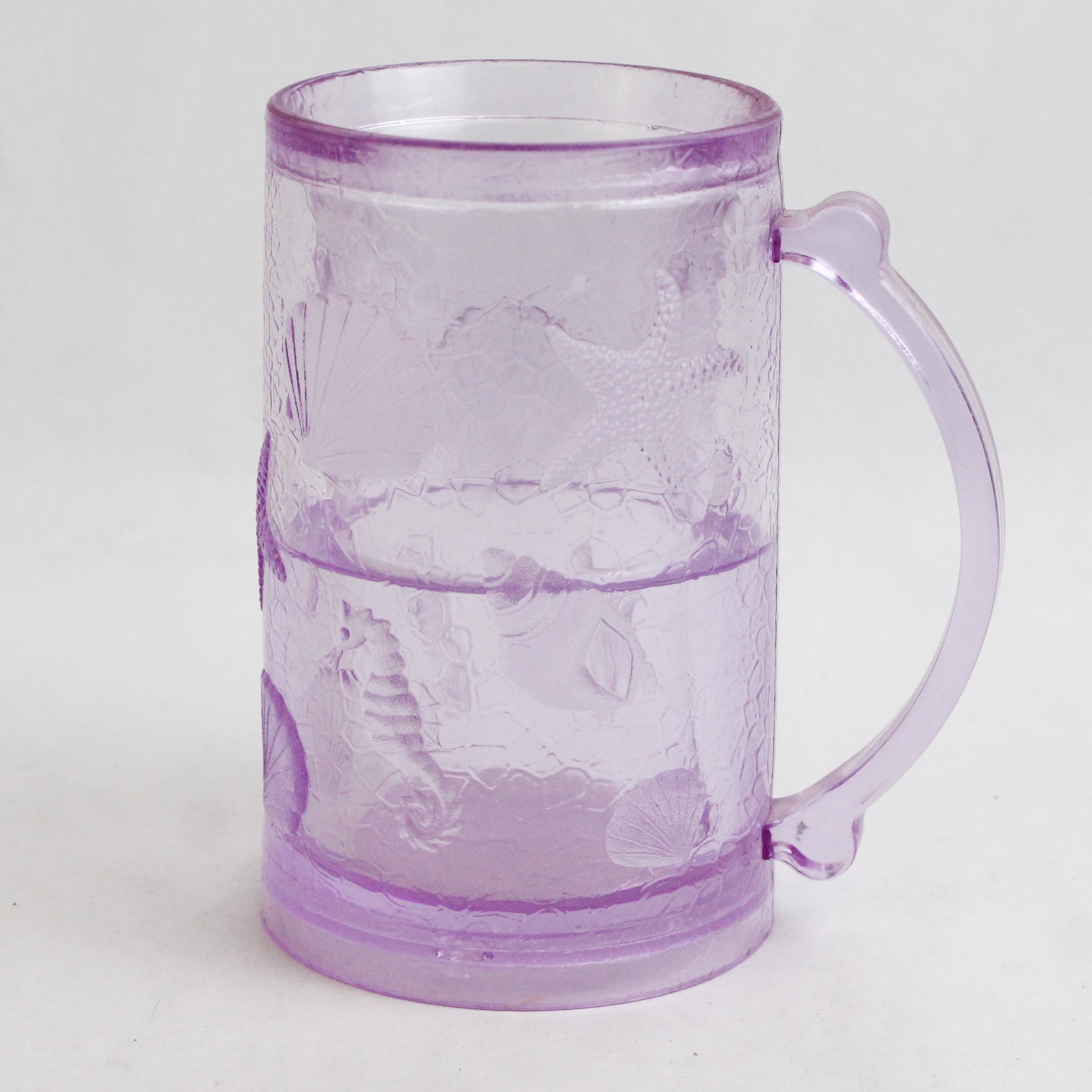 Vintage Double Walled Seashell Pattern Freezer Mug Lavender