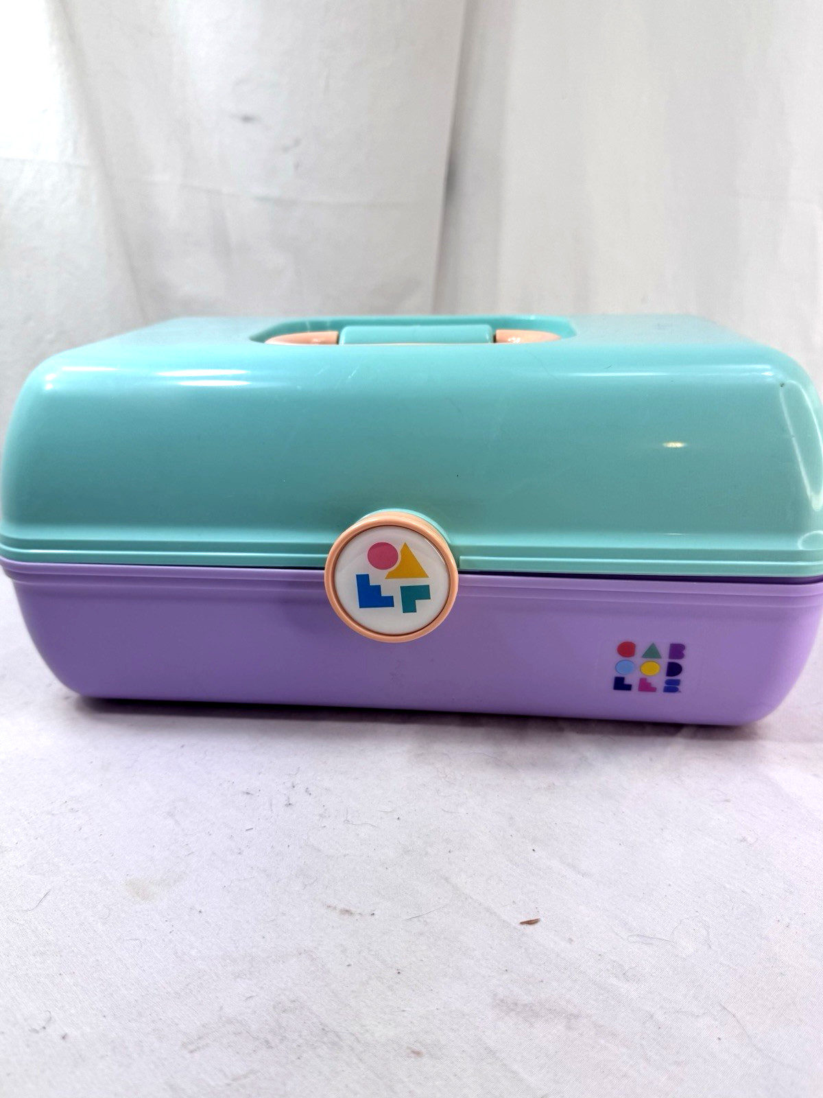 Vtg Caboodles Color Collisions Makeup Case Teal Pink Purple 5626 USA Mirror FrSh
