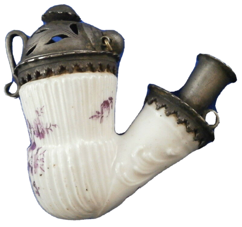 Antique 18thC Kloster Veilsdorf / Kassel Porcelain Pipe Porzellan Pfeifenkopf