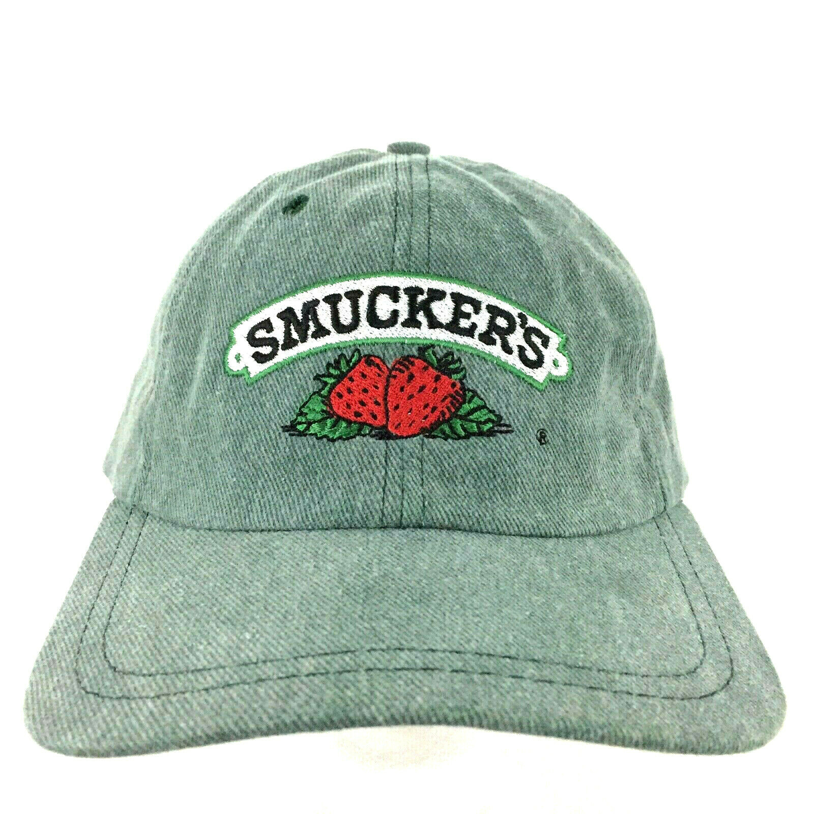 Vtg Smuckers Cap Strawberry Jelly Jams Spell Out Logo USA Baseball Trucker Hat Vtg Smuckers Cap Strawberry Jelly Jams Spell Out Logo USA Baseball Trucker Hat