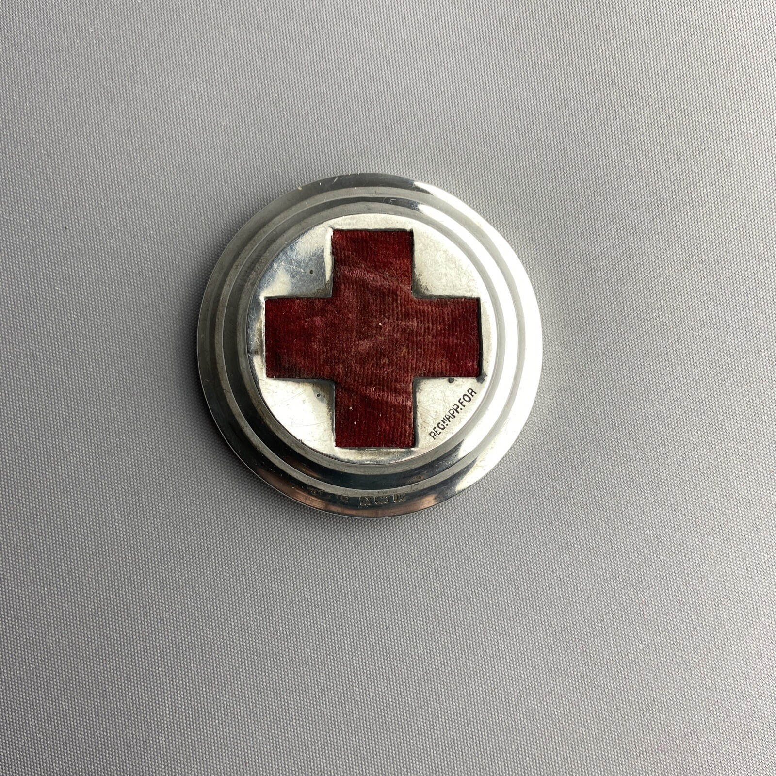 Antique 1914 Birmingham Hallmark Solid Silver WWI Red Cross Pin Cushion