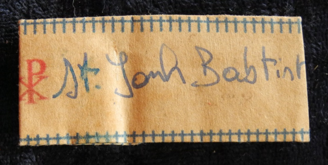 ANTIQUE ST JOHN BAPTIST POCKET SHRINE RELIC ENVELOPE WITH ORIGINAL WAX SEAL (Z8