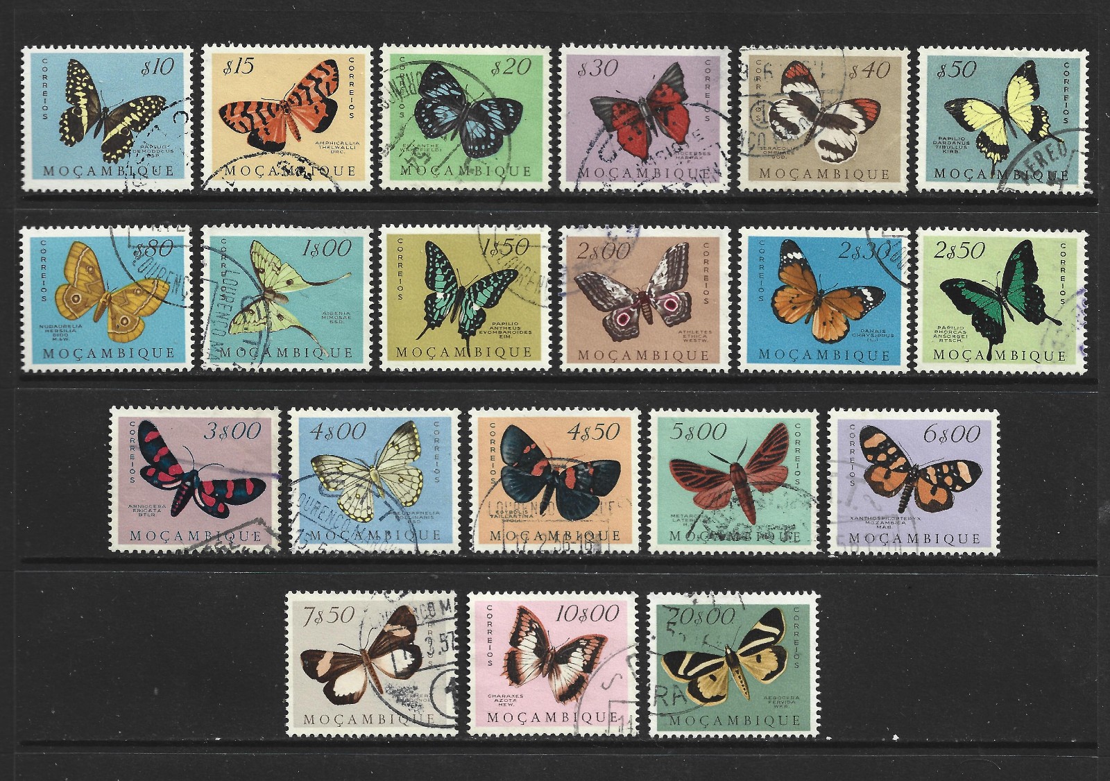 [ Portugal - Mozambique 1953 - Butterflies ] complete used set