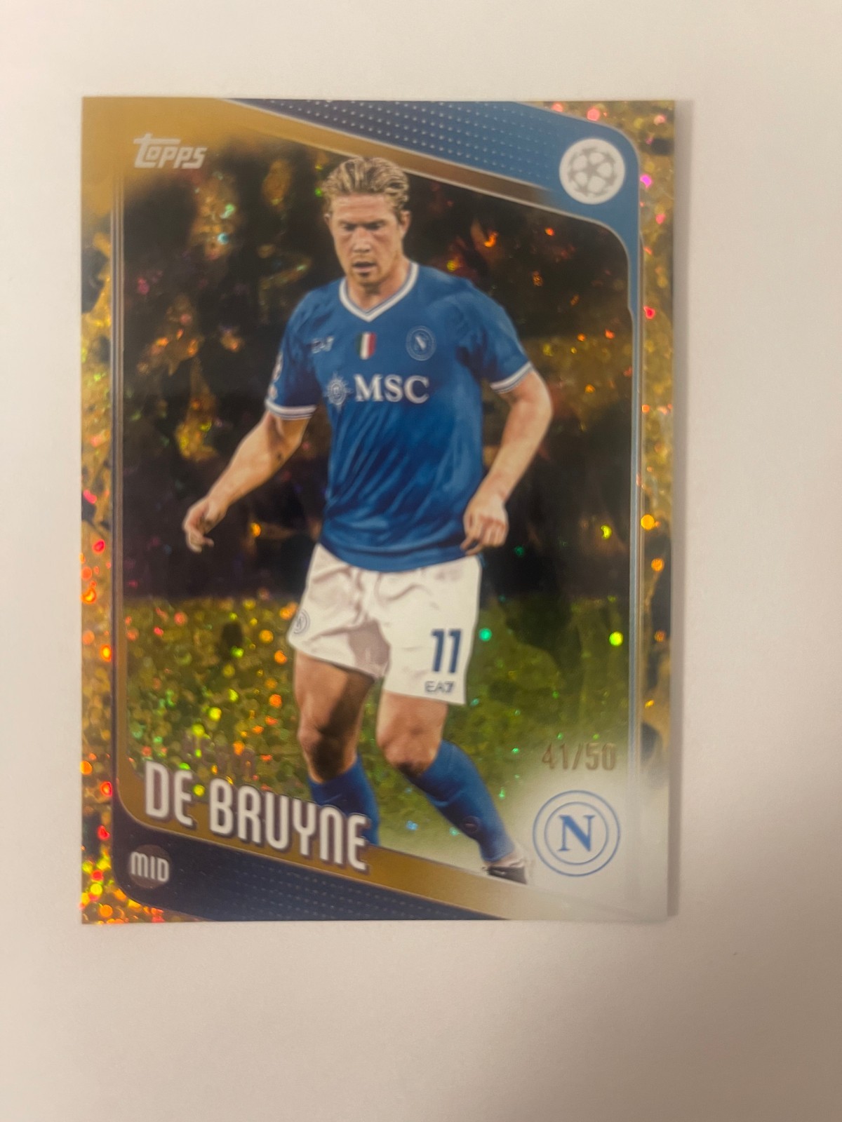Kevin De Bruyne 2025-26 Topps UCC Gold 41/50 Napoli