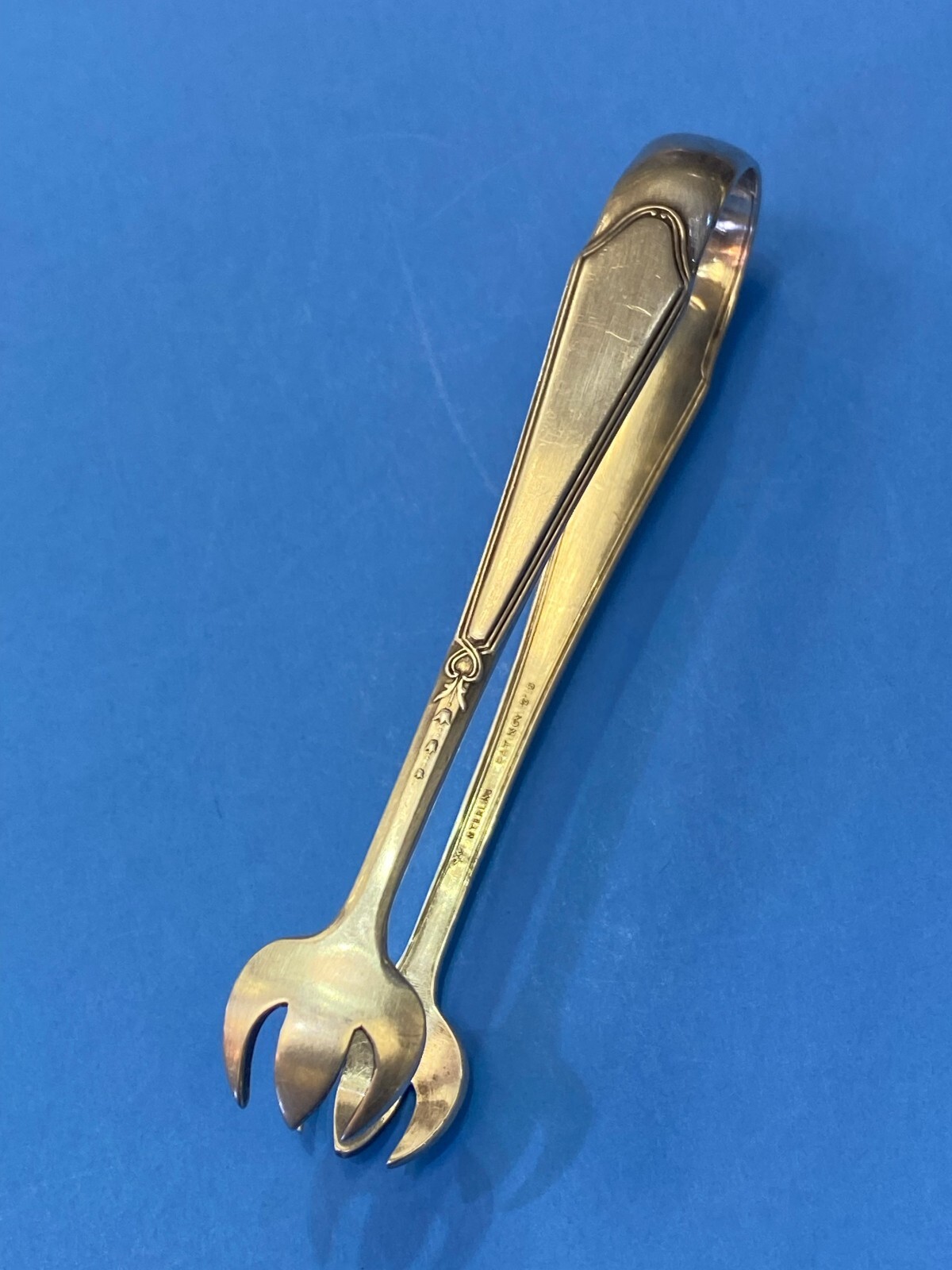 Antique 1921 Sterling Silver Lunt Treasure Sugar Cube Ice Tongs NOV 12\' 18 23g Antique 1921 Sterling Silver Lunt Treasure Sugar Cube Ice Tongs NOV 12\' 18 23g
